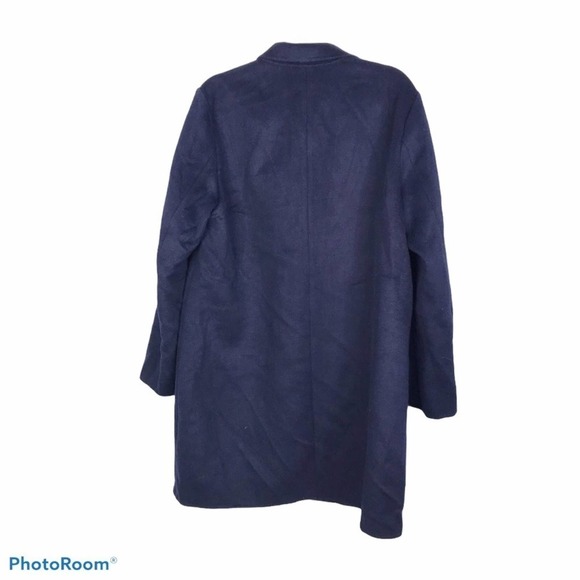 Lauren Ralph Lauren navy wool blend longline coat - Picture 3 of 8